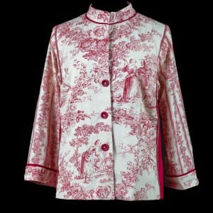 Red Voile Mandarin Shirt