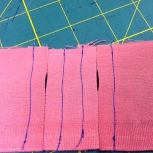 Creating the in-waistband buttonholes