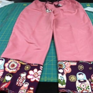 Finished pants, another view