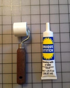 The fabric glue and roller that I used.