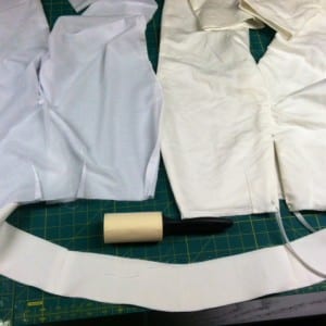 White pants, white batiste lining, interfaced facings and the lint roller!