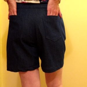 Denim shorts back finished