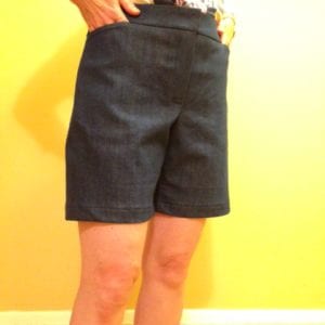 Denim shorts front finished