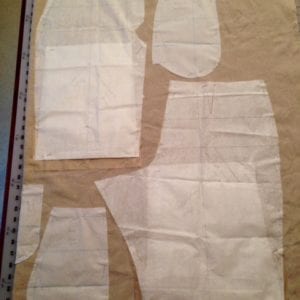 Pattern laid out for linen shorts