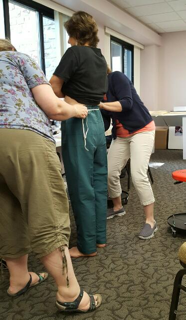 A pants fitting at our licensing Seminar