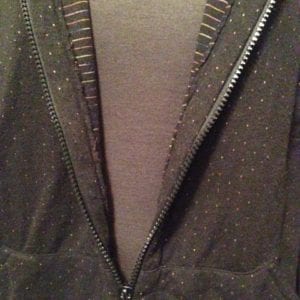 Black hoodie inside zipper