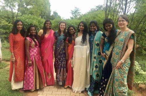 A few of the saris at SB 2018 Graduation