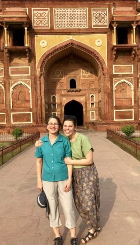 Carrie and Meg at the Amber Fort, Agra