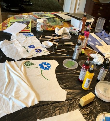 Getting started with Morning Glory stencil and paints