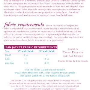 Jean Jacket Variations - back cover