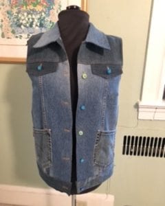 Jean Jacket Variations for the Tabulla Rasa Jacket by Fit for Art Patterns, Recycled Denim Vest with plastic buttons