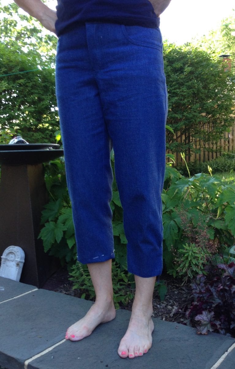 Trying out hems on my denim capris.