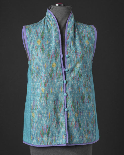 Funnel Neck Ikat Vest from Rain or Shine Variations for the Tabula Rasa Jacket from Fit for Art Patterns