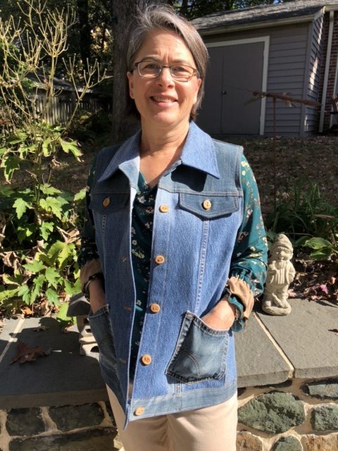 Jean Jacket Variations for the Tabula Rasa Jacket by Fit for Art Patterns, Carrie in Recycled Denim Vest