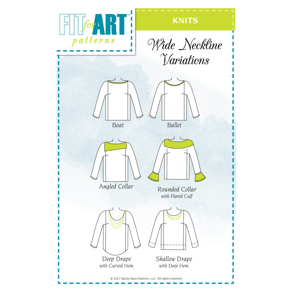 Tabula Rasa Patterns Wide Neckline Variations for Tabula Rasa Knits - Fit For Art Patterns