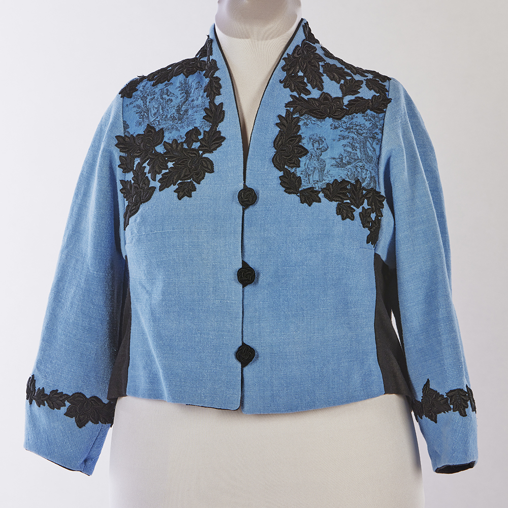 pastel dyed Tabula Rasa Jacket with black lace - front