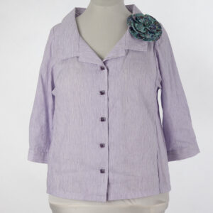 Lavender Shirt with Open Collar