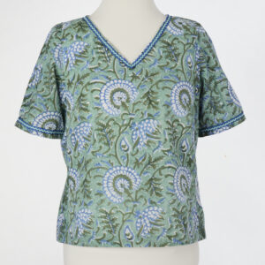 V Neck Batik Top